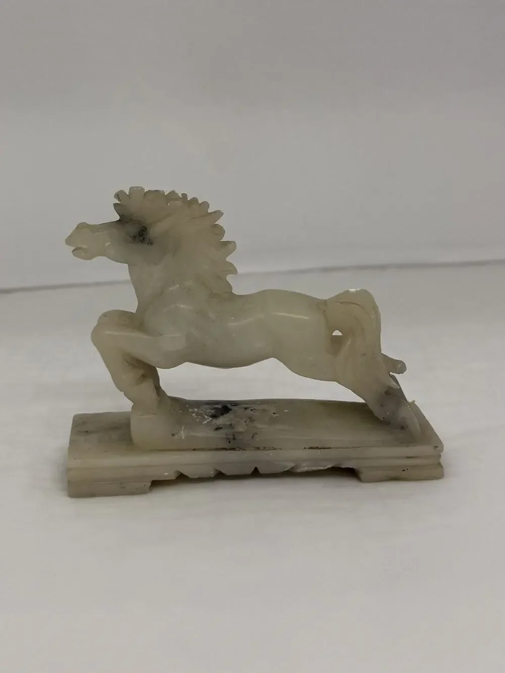 Vintage Asian Hand-Carved Jade Stone Horse Statues Sculpture 4